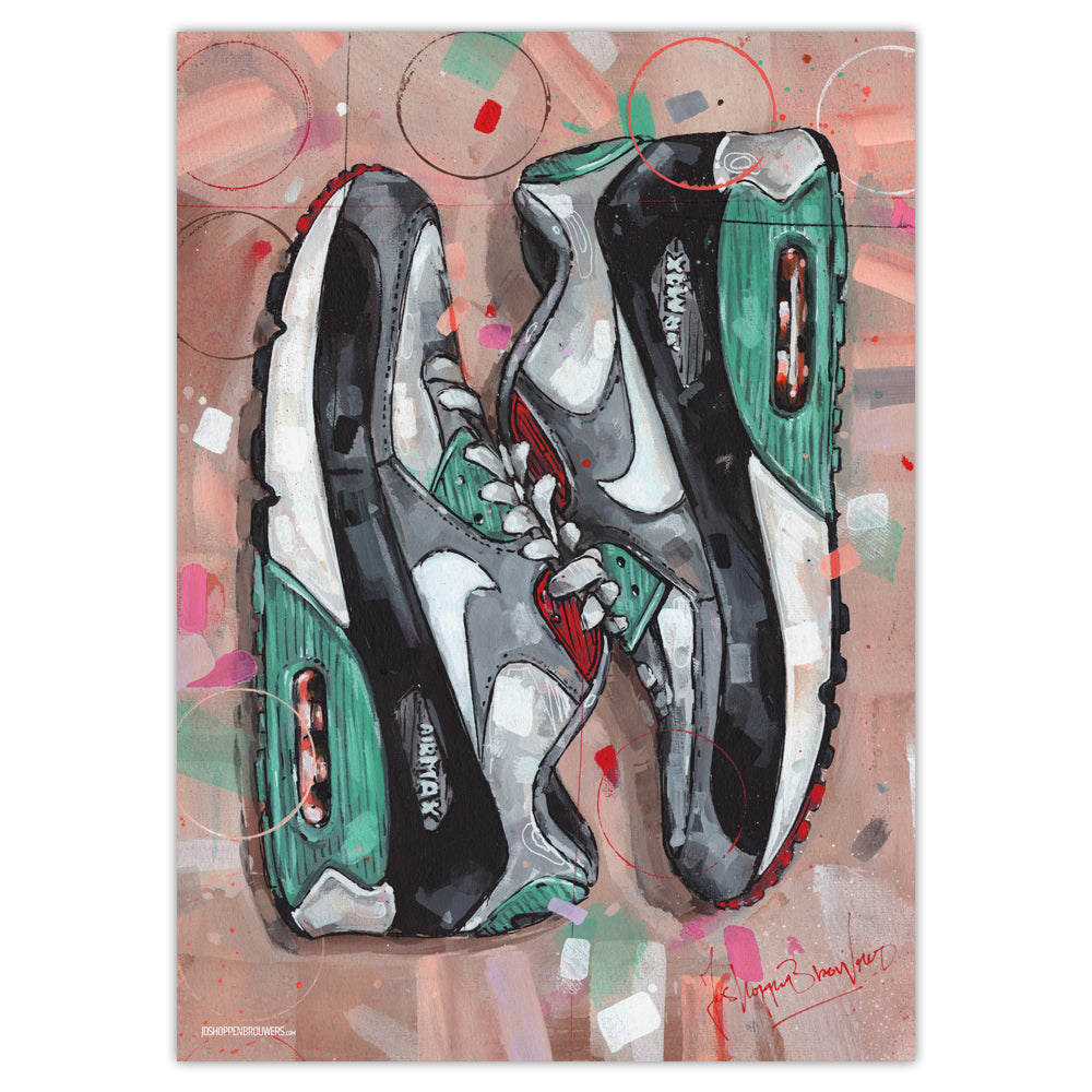 Nike Air Max 90 sideways green Druck