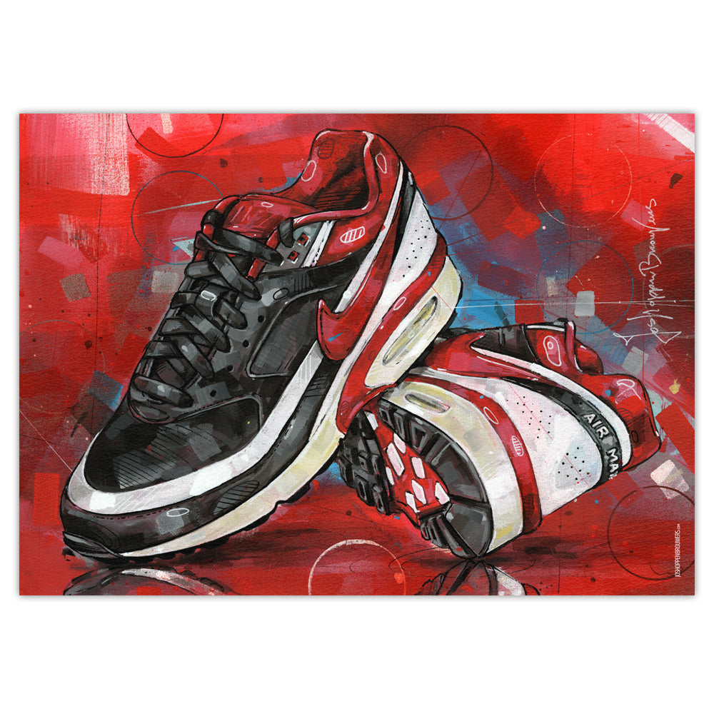 Nike Air Max classic BW varsity red 2 estampada