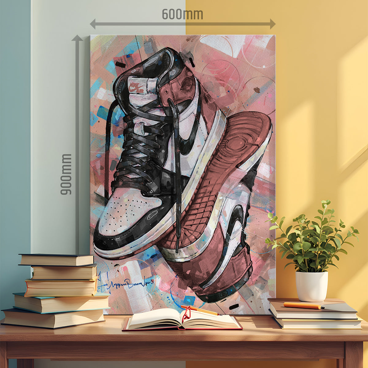Nike Air Jordan 1 upside down rust pink lienzo