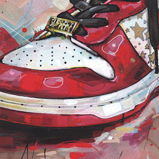 Nike Dunk high pro SB red stars canvas