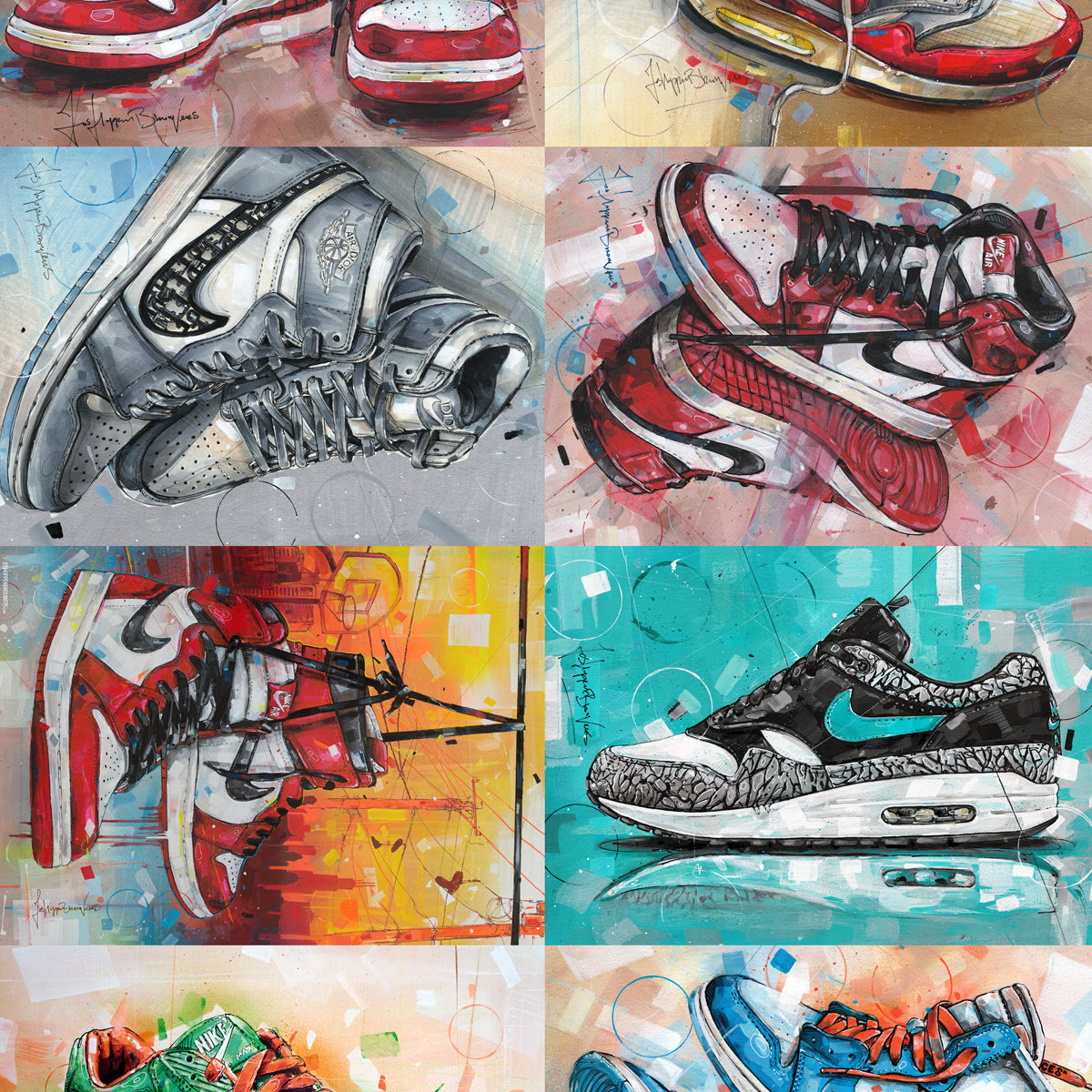 Sneaker collection estampada