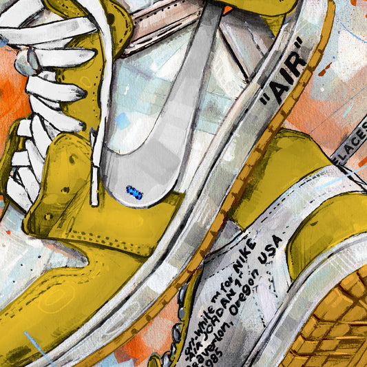 Nike Air Jordan 1 Off White yellow Druck