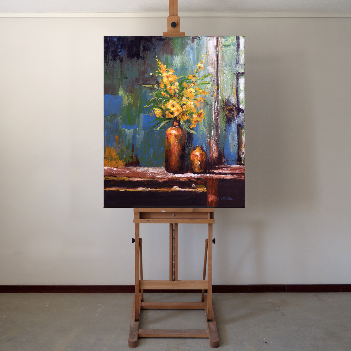 Orchidee in Vasen Gemälde 70x85 cm