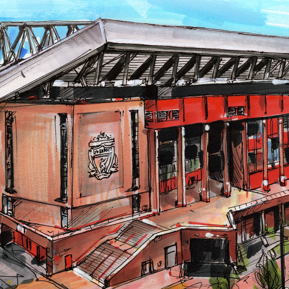 Liverpool estadio de fútbol lienzo