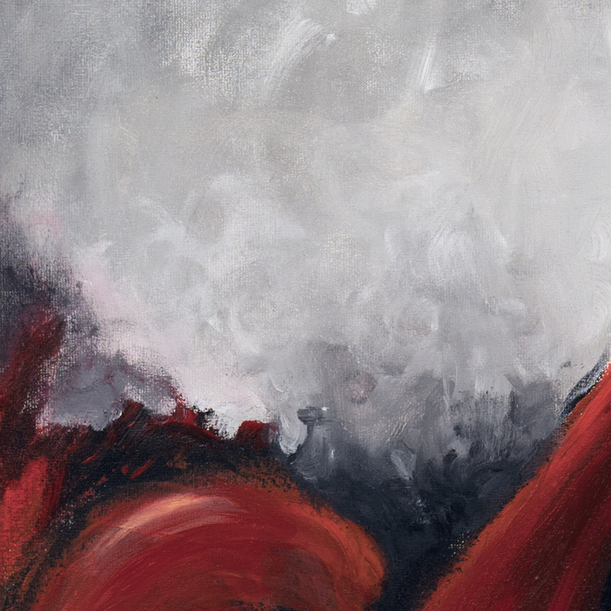 Pintura mujer en rojo 100x100 cm