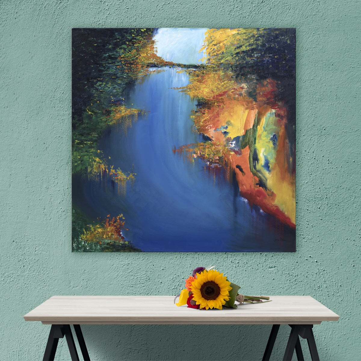 Flussgemälde 100x100 cm