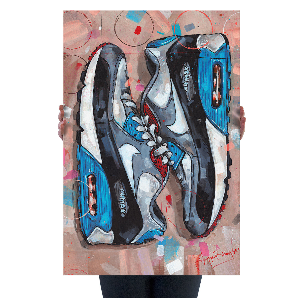 Nike Air Max 90 sideways blue canvas