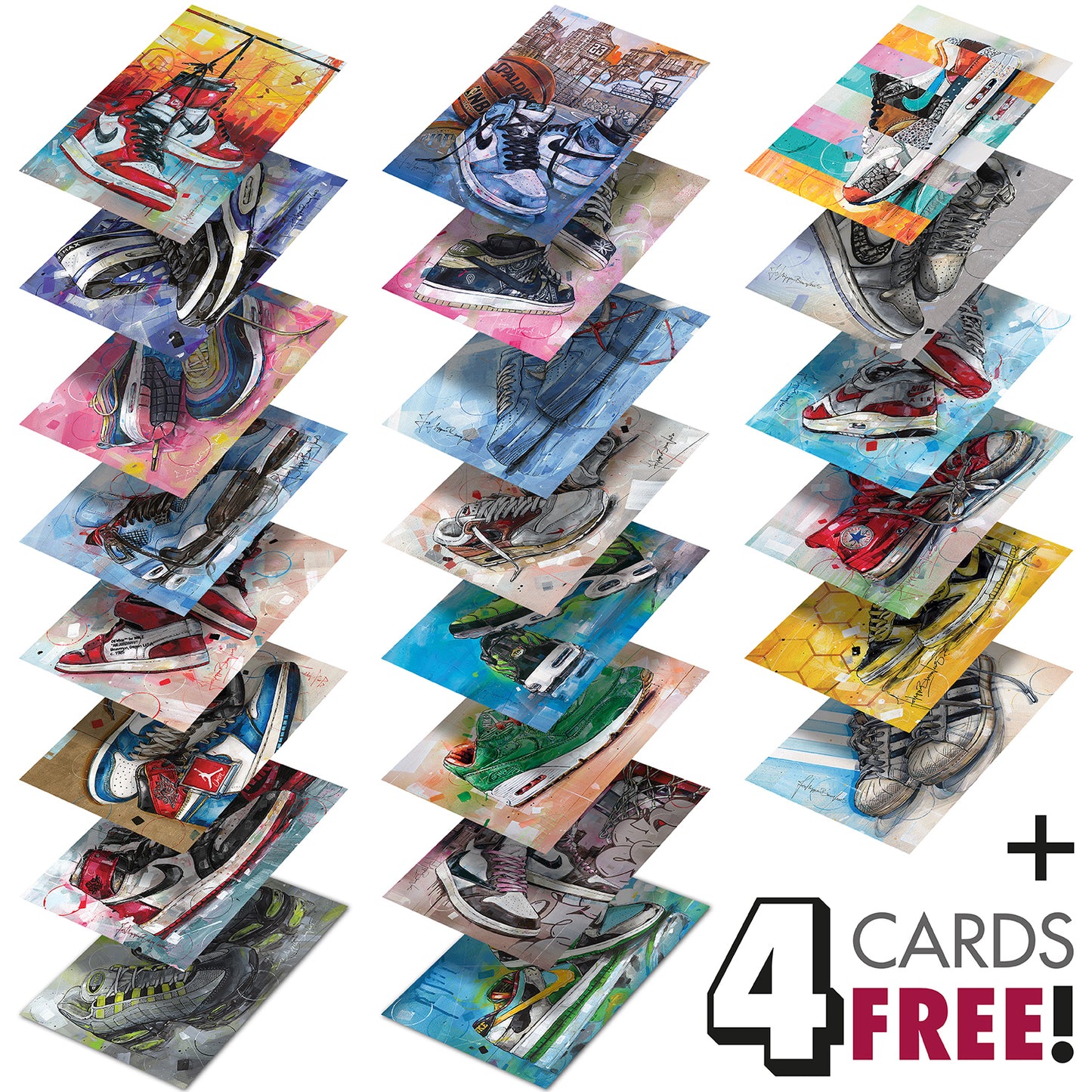Collection de cartes postales de baskets