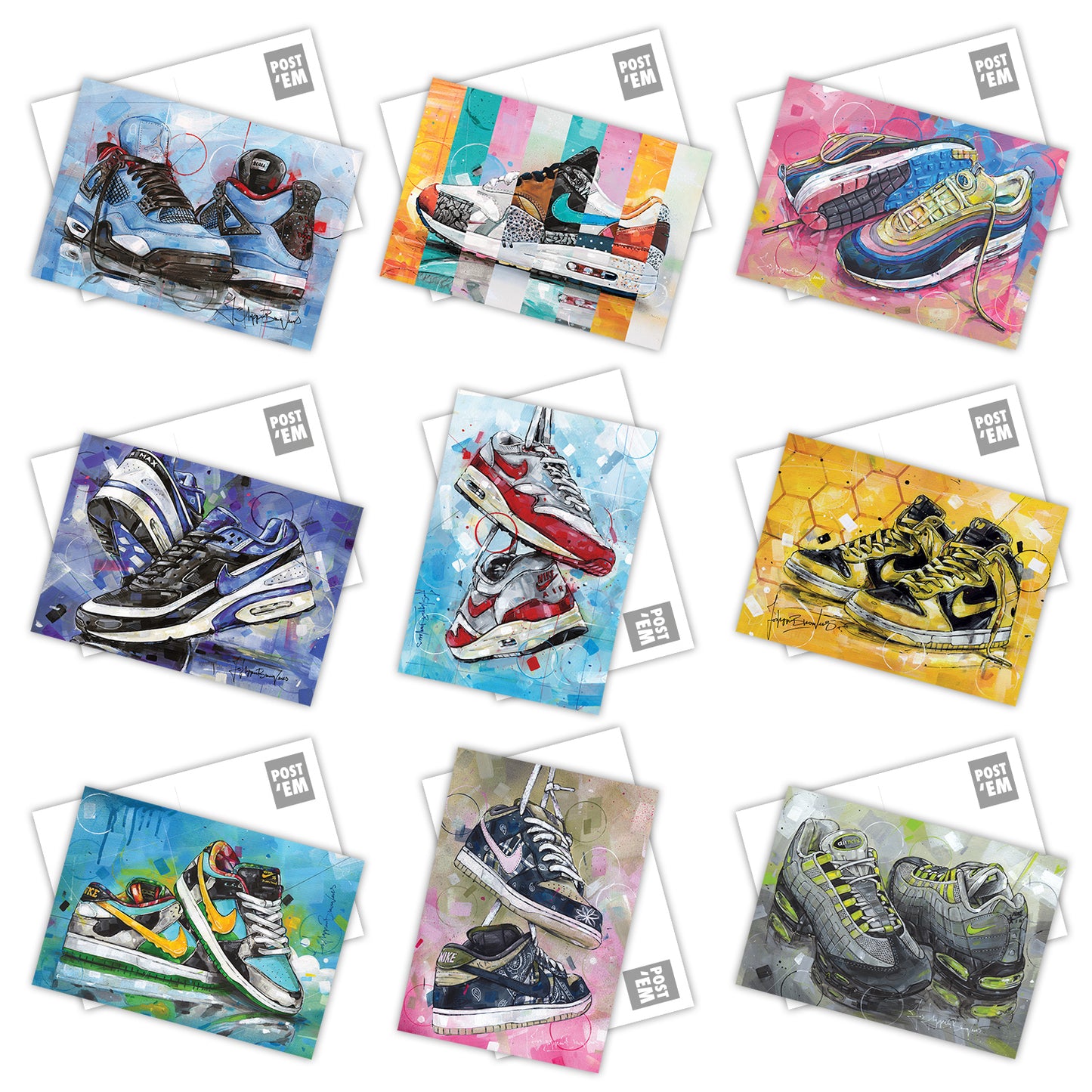 Collection de cartes postales de baskets