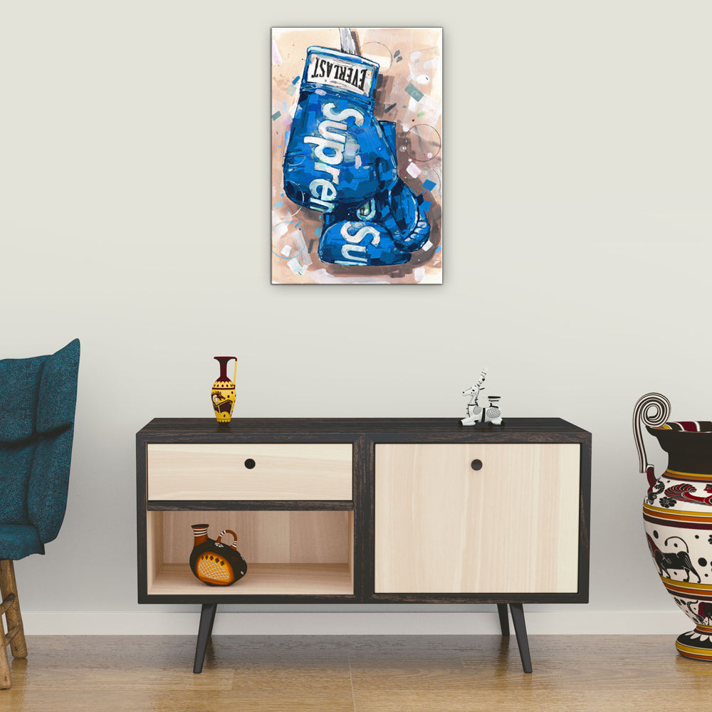 Blue boxinggloves canvas