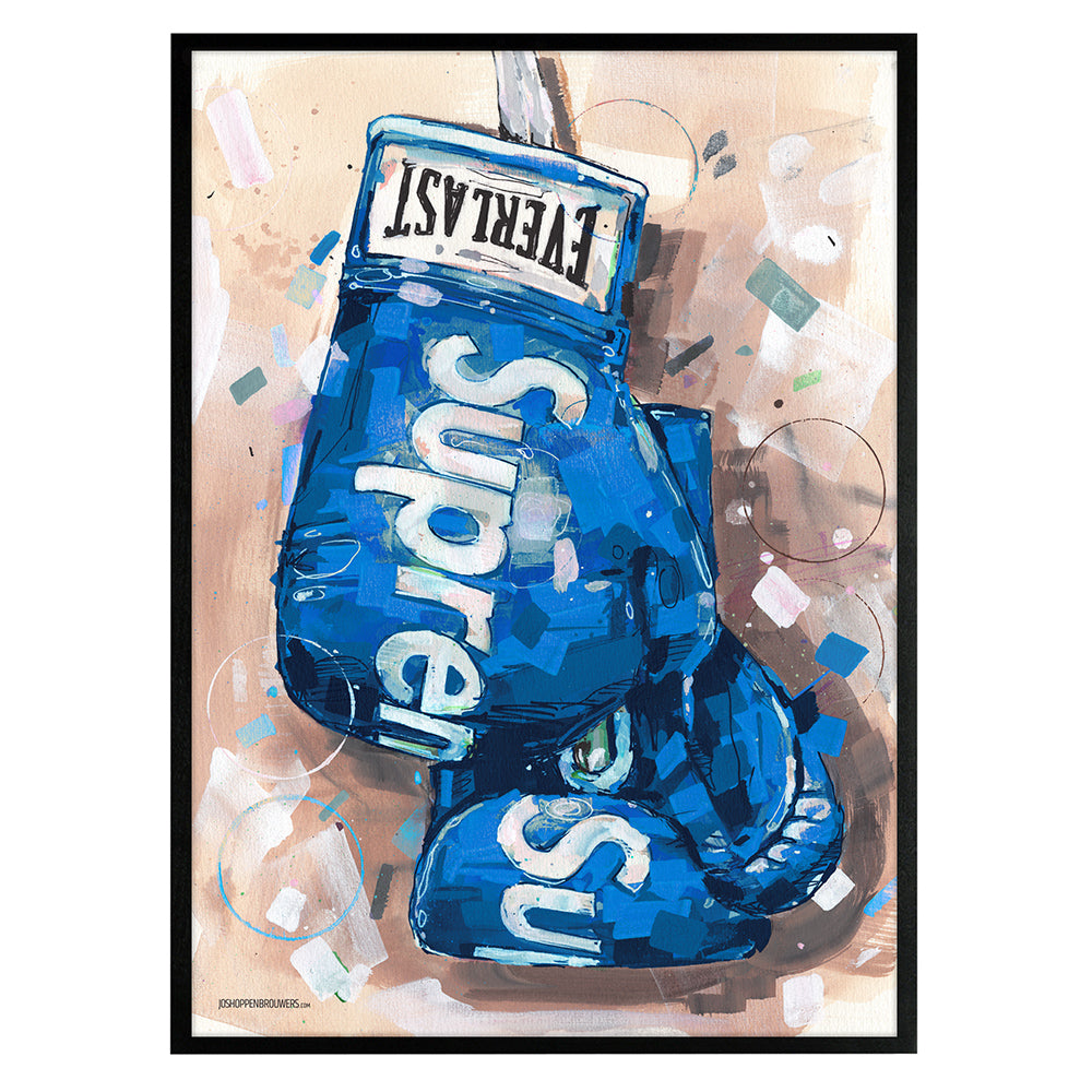 Blue boxinggloves art print