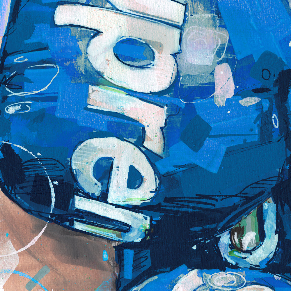 Blue boxinggloves art print