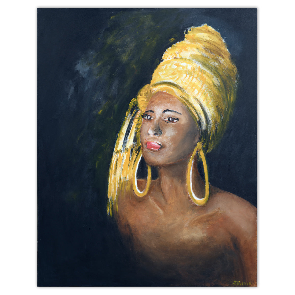 Pintura dama tintada 80x100 cm