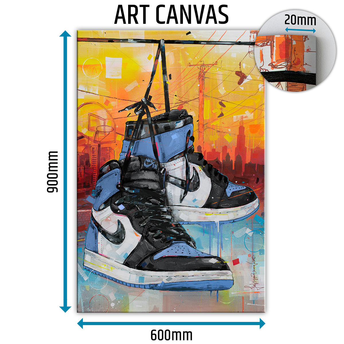 Nike Air Jordan 1 powerlines UNC toe canvas