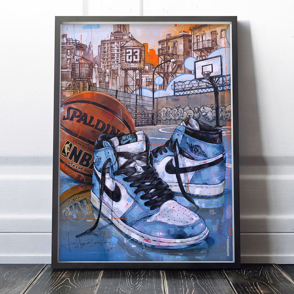 Nike Air Jordan 1 basketball university blue print