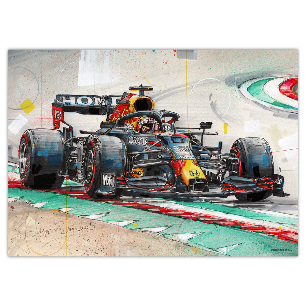 Verstappen coche de carreras estampada