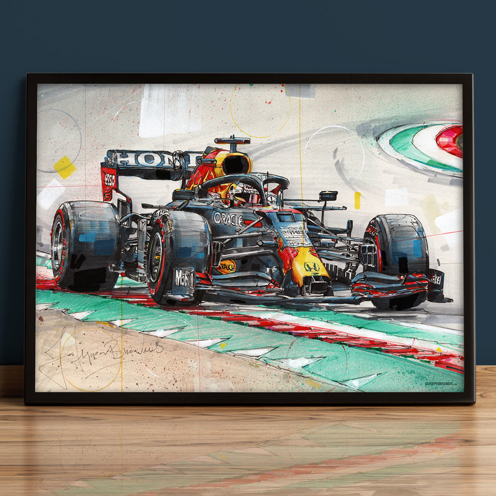 Verstappen coche de carreras estampada