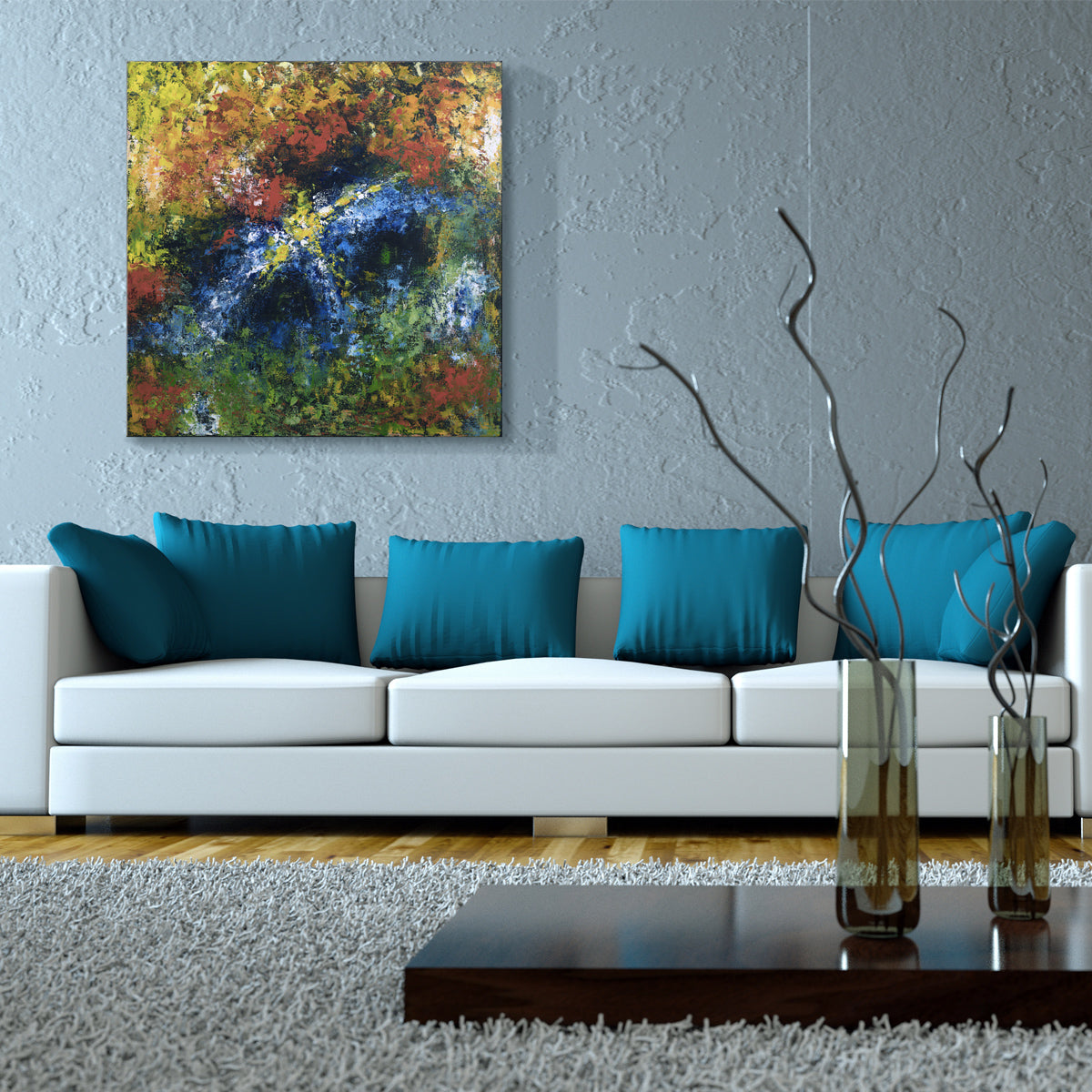 Explosionsgemälde 100x100 cm