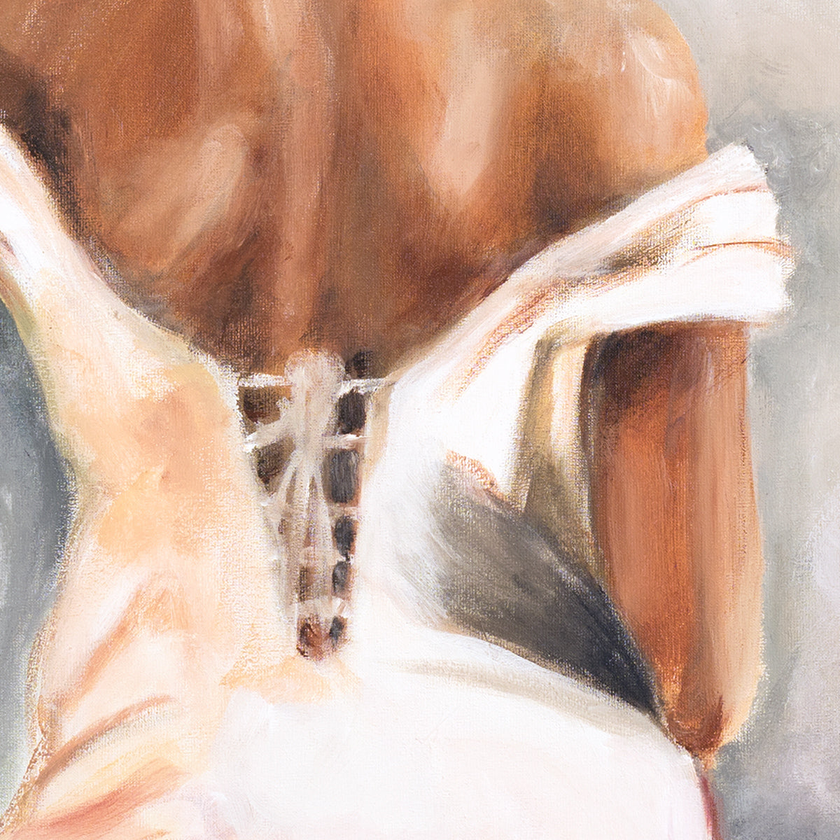Pintura mujer en rojo 100x100 cm