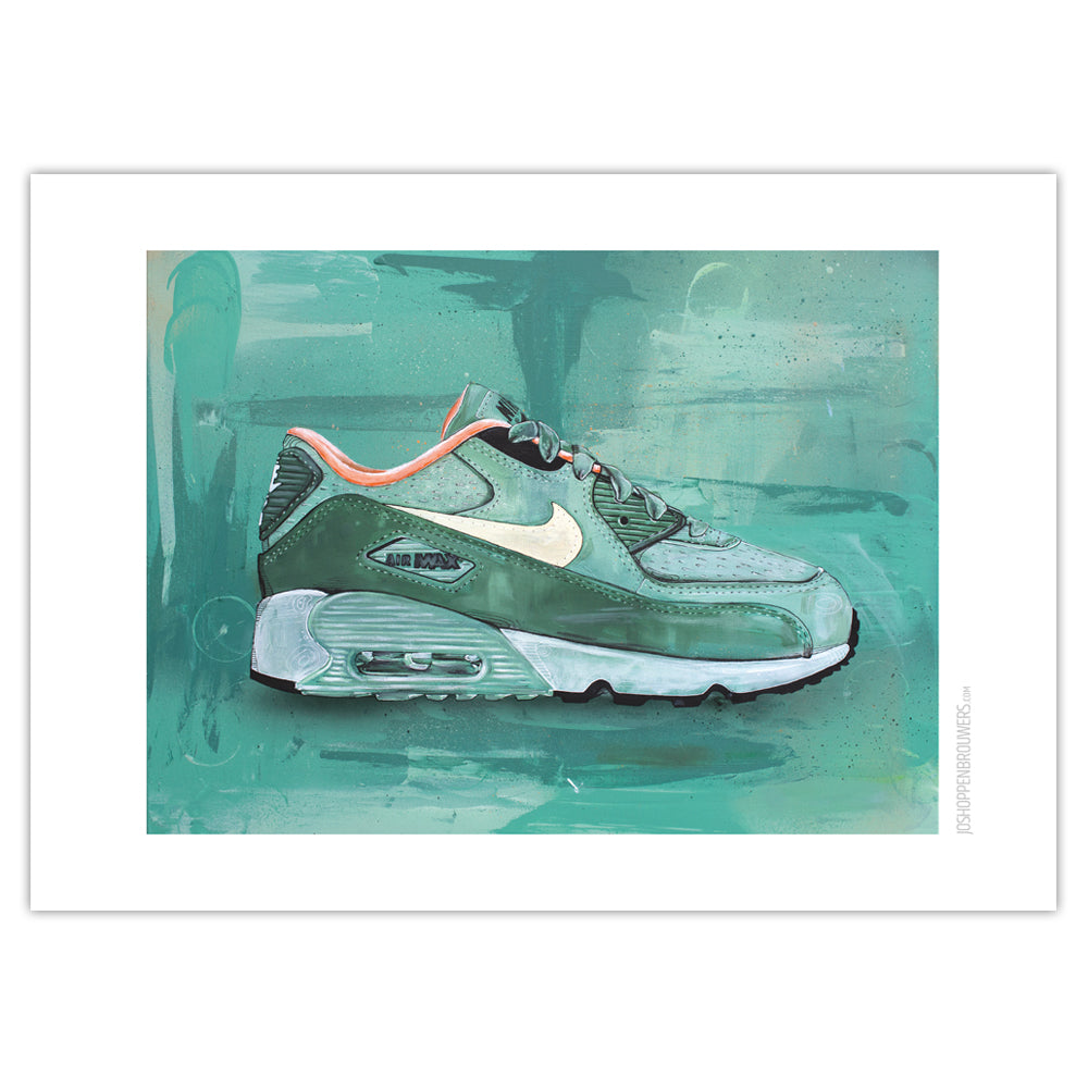 Nike Air Max 90 green Druck 70x50 cm