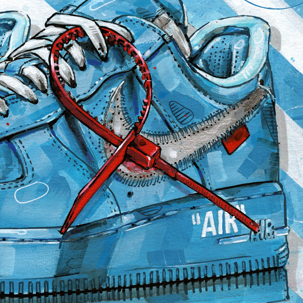 Nike Air Force 1 low university blue painting 40x30 cm