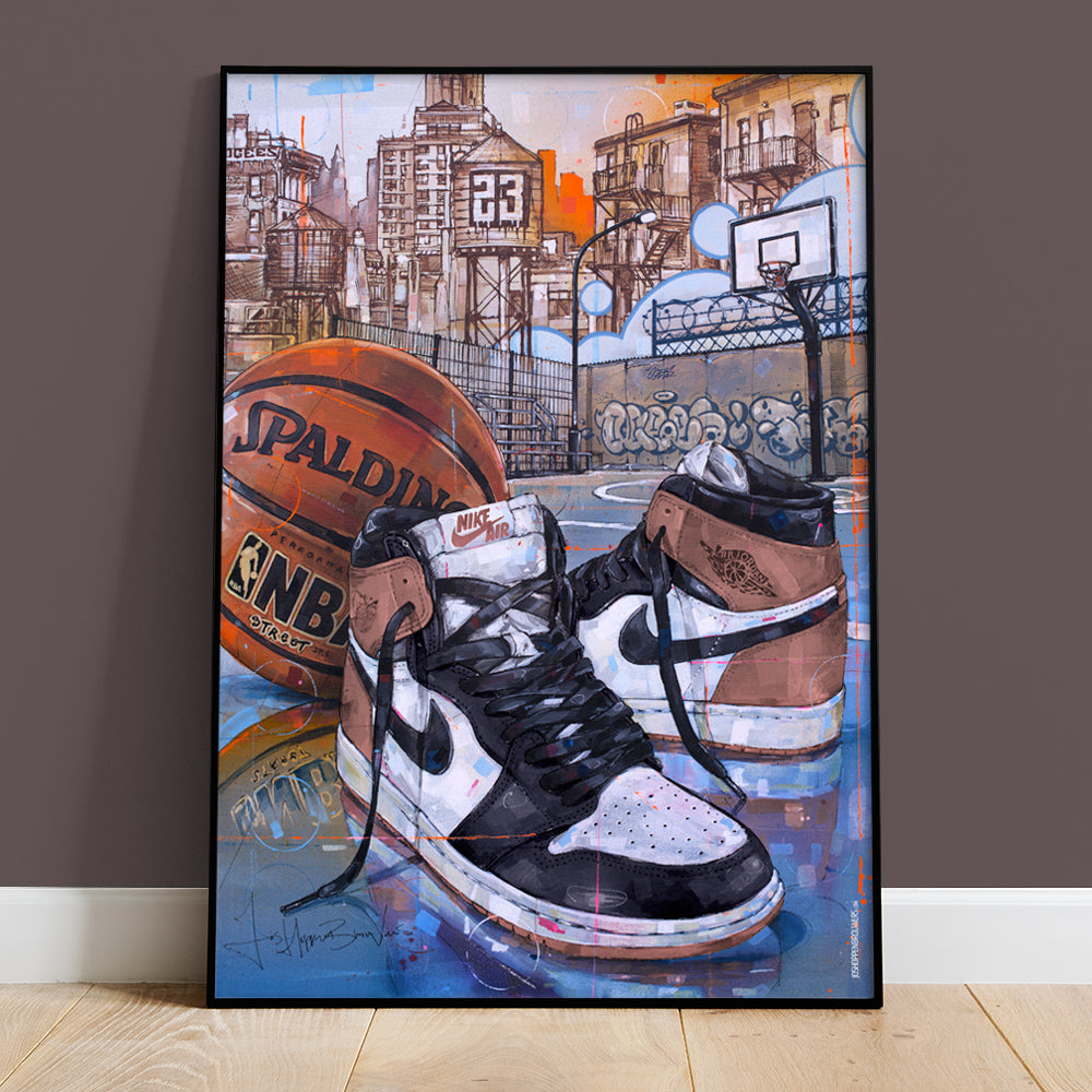 Nike Air Jordan 1 basketball rust pink print 50x70 cm