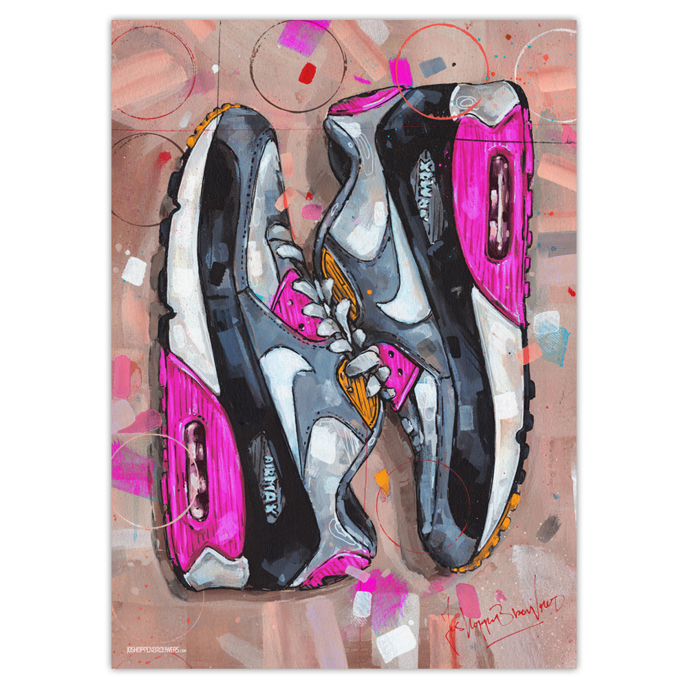 Nike Air Max 90 sideways pink Druck 50x70 cm