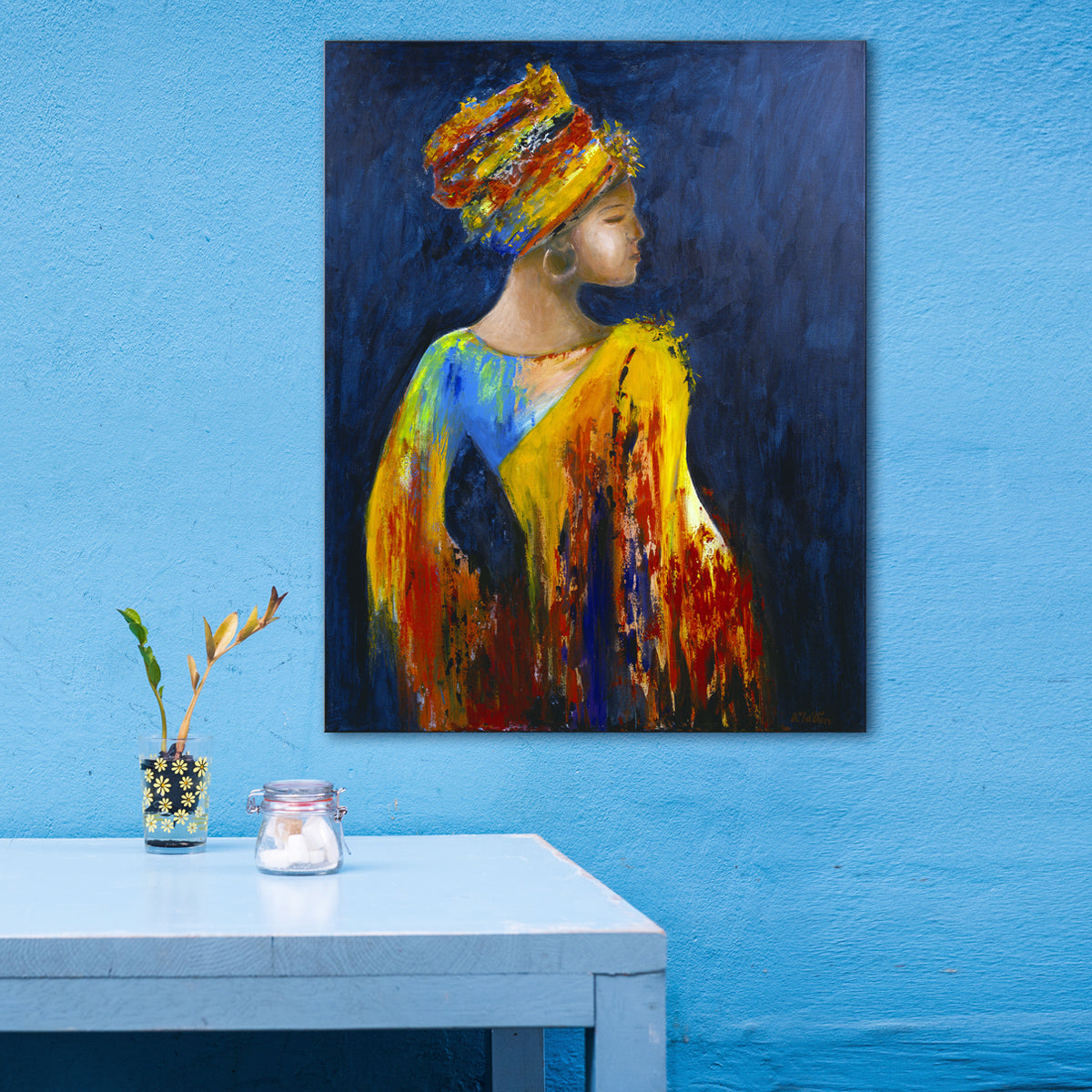 African lady painting 80x100 cm