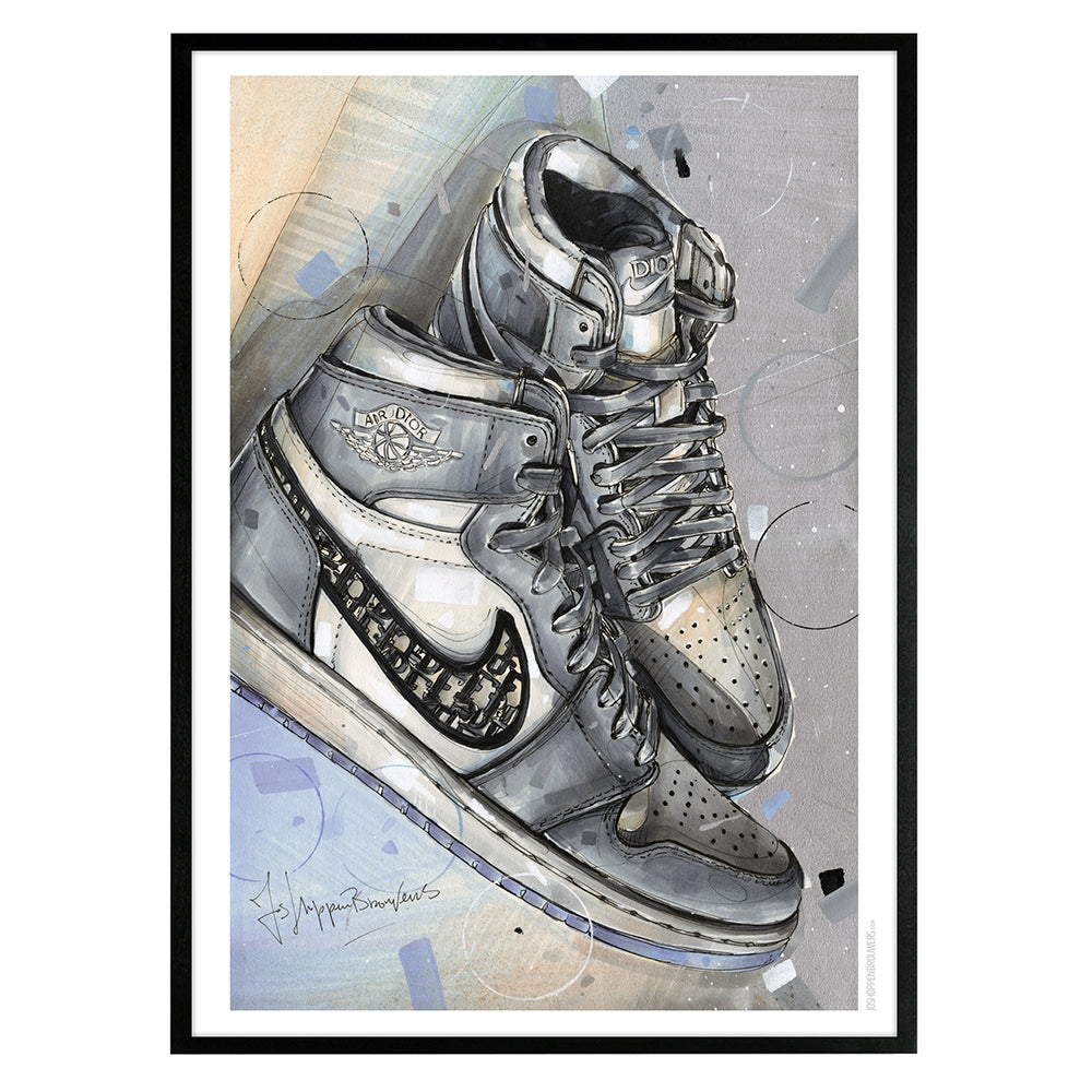 Nike Air Jordan 1 print 50x70 cm - ingelijst & gesigneerd