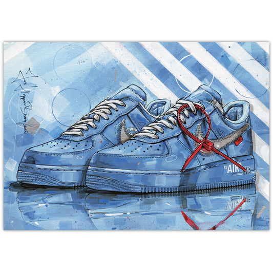 Nike Air Force 1 low university blue Druck 42x29,7 cm (A3)