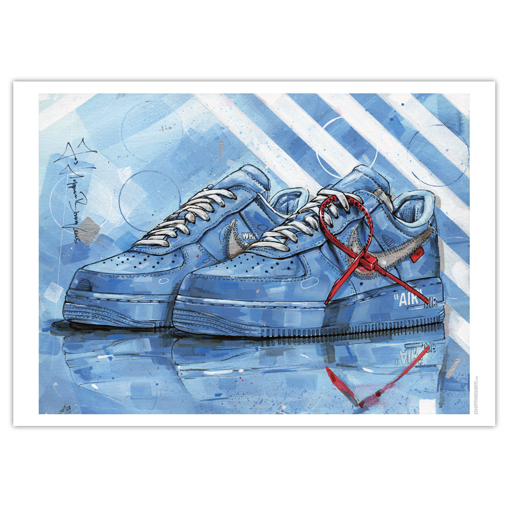 Nike Air Force 1 low university blue imprimé 70x50 cm