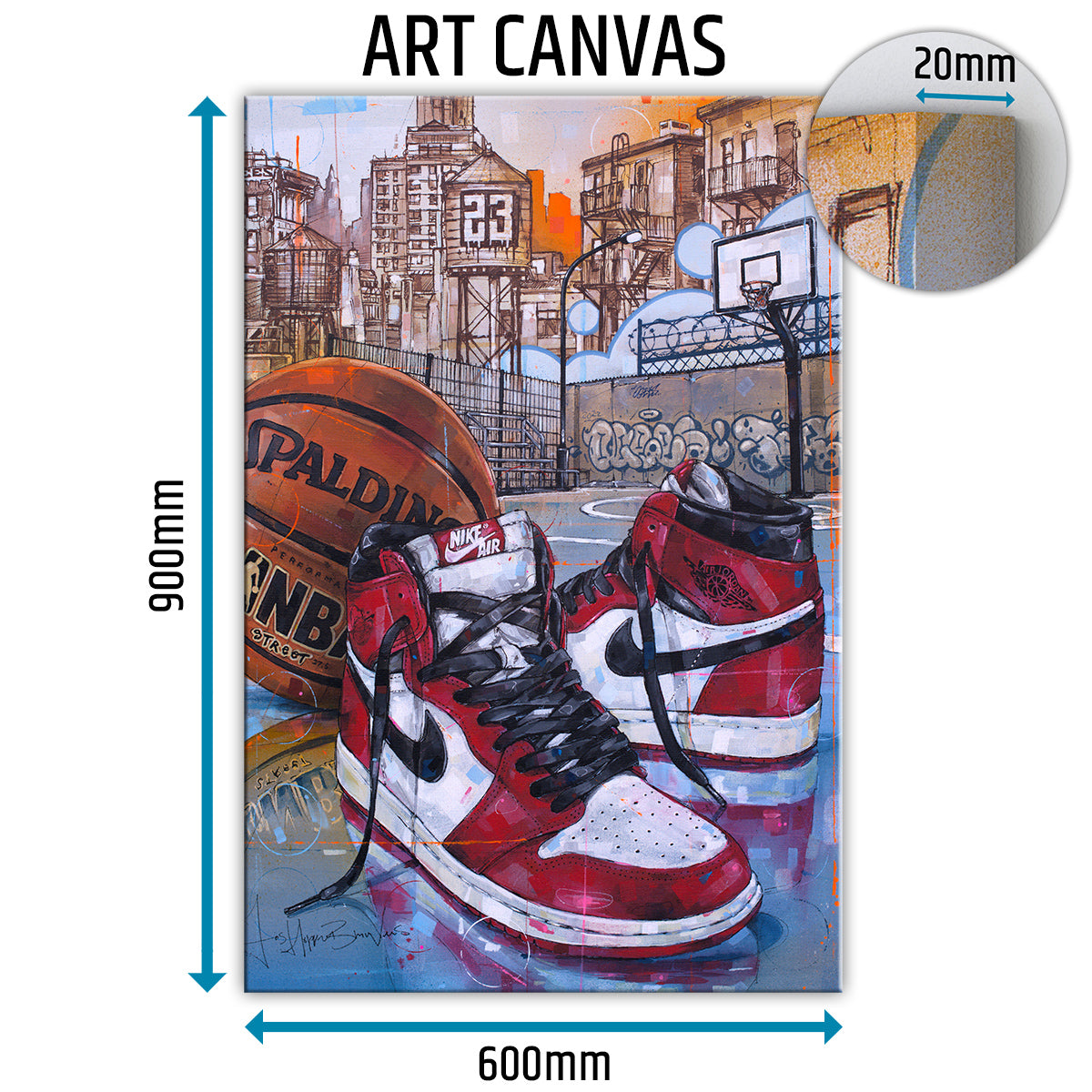 Nike Air Jordan 1 basketball Chicago lienzo