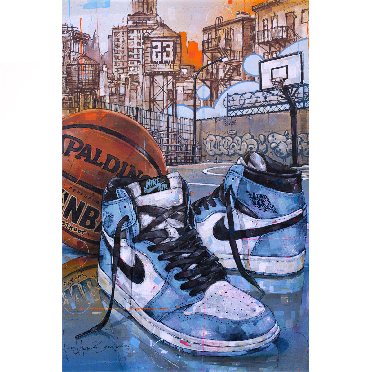 Nike Air Jordan 1 basketball university blue Leinwand 40x60 cm