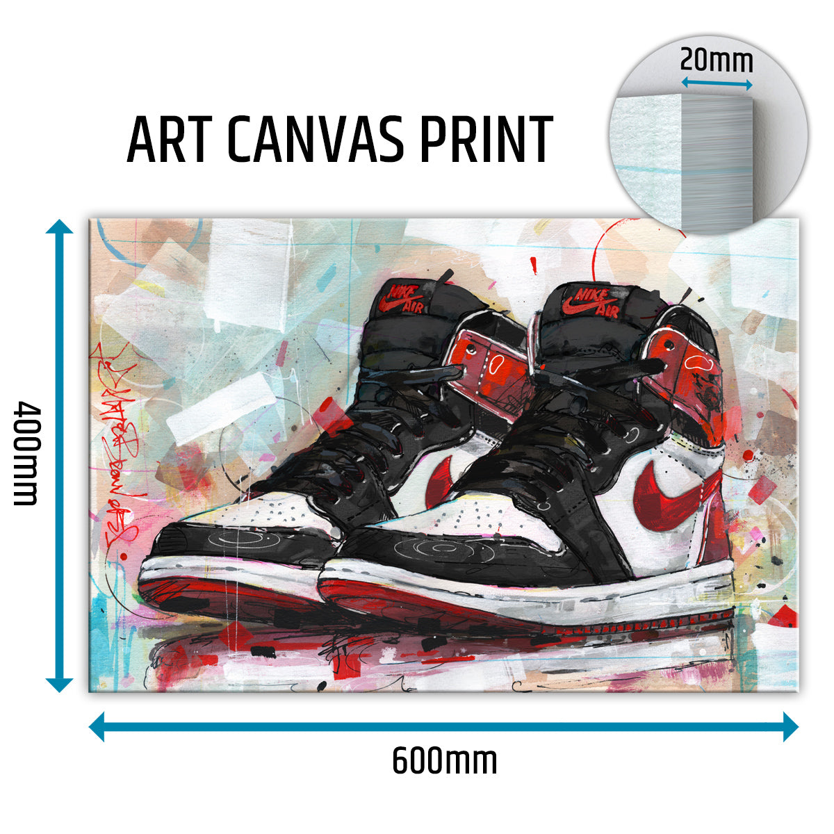 Nike Air Jordan 1 retro high track red toile 60x40 cm