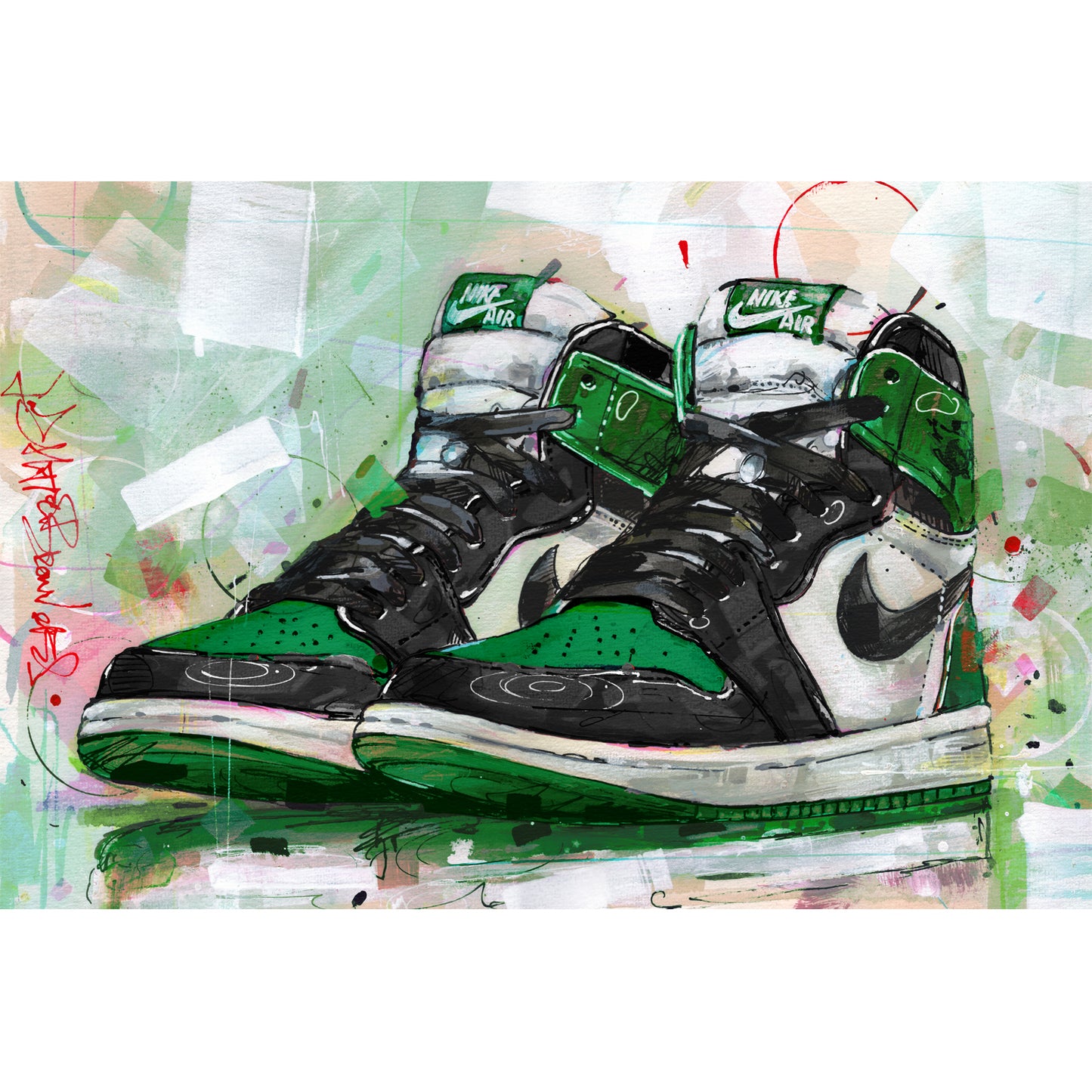 Nike Air Jordan 1 retro high pine green toile 60x40 cm