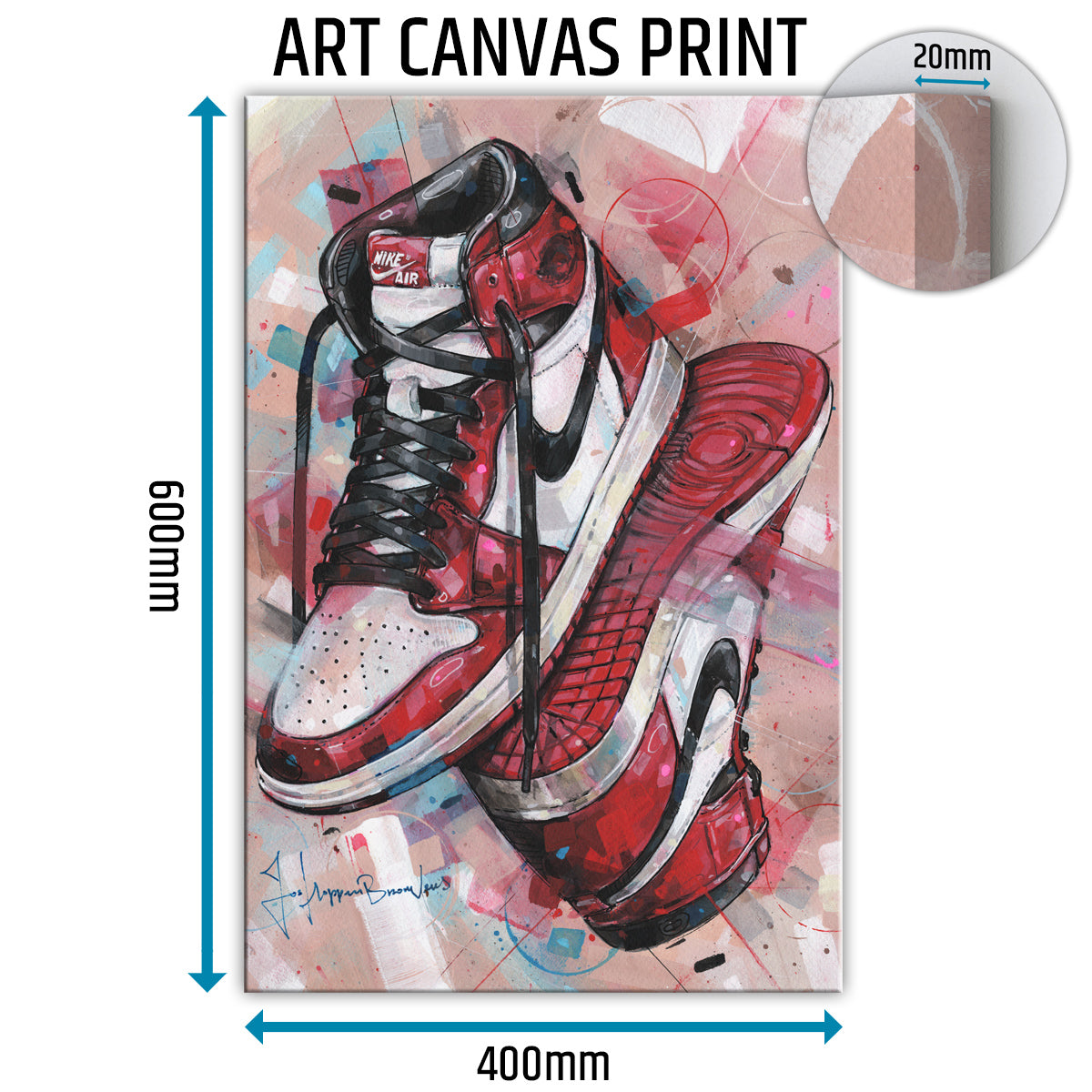 Nike Air Jordan 1 upside down Chicago lienzo 40x60 cm