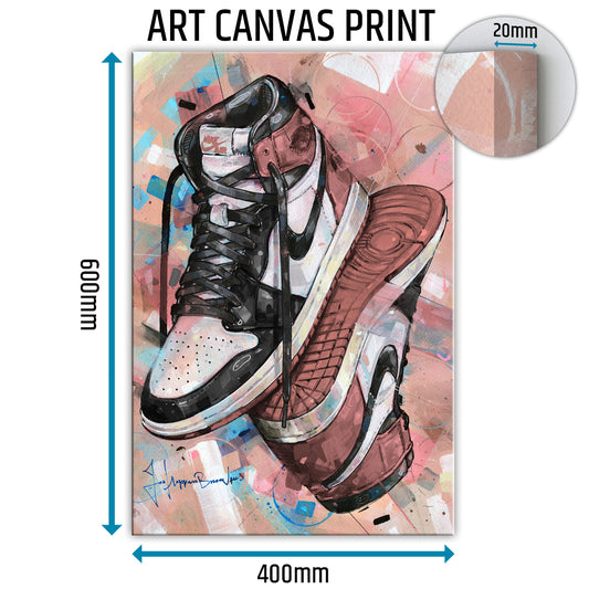 Nike Air Jordan 1 upside down rust pink toile 40x60 cm