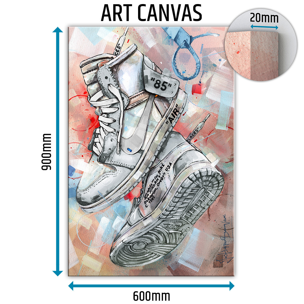 Nike Air Jordan 1 Off White white lienzo