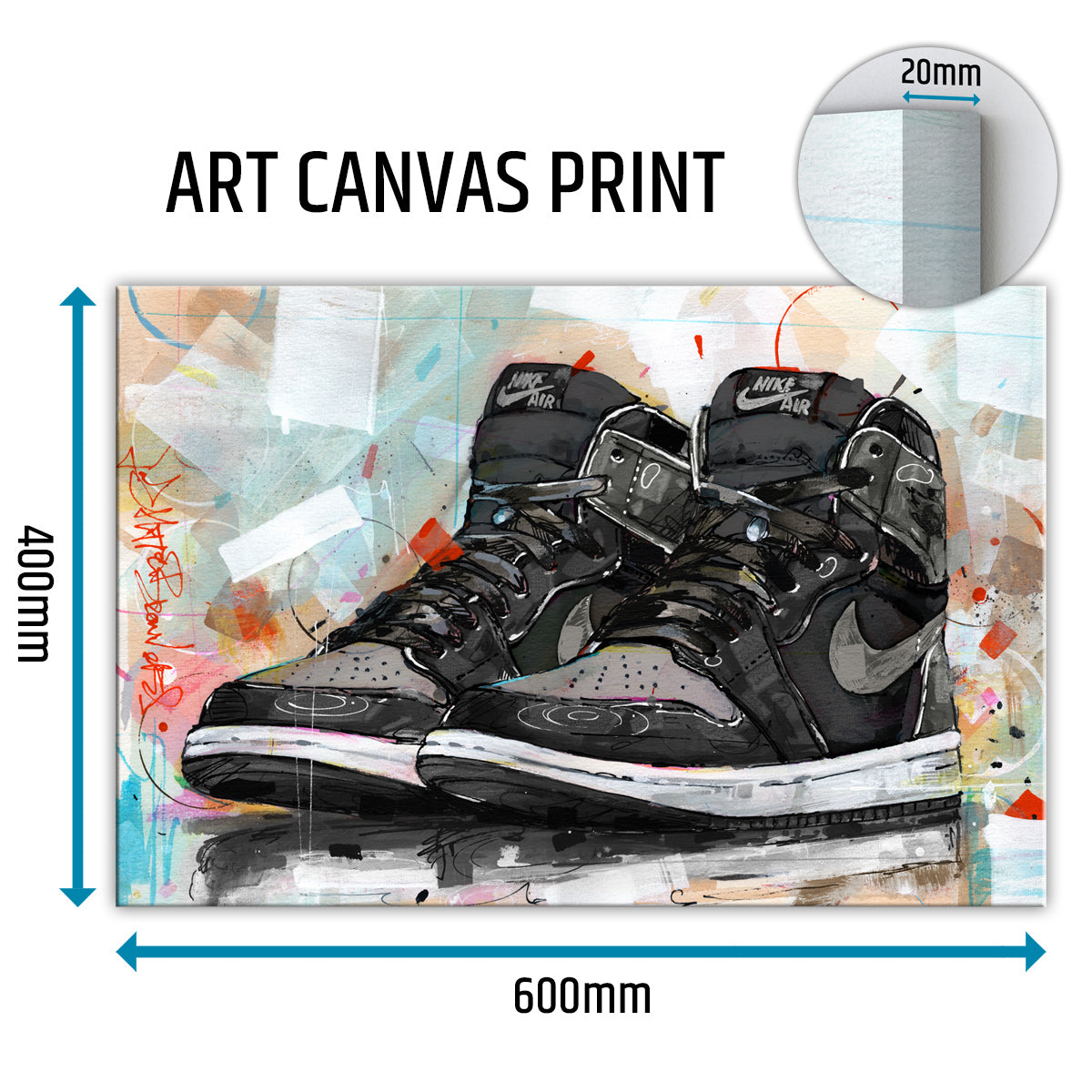 Nike Air Jordan 1 retro high shadow 1.0 canvas 60x40 cm