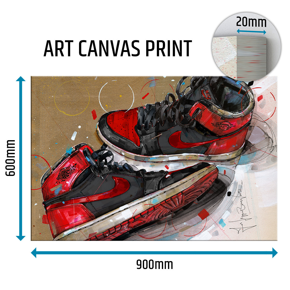 Nike Air Jordan 1 1984 banned bred lienzo