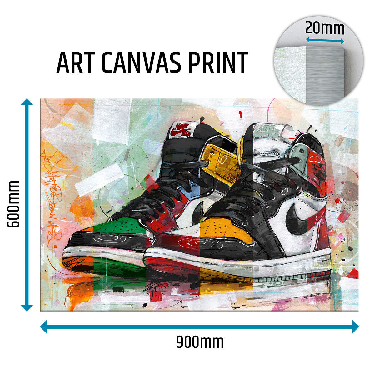 Nike Air Jordan 1 retro high colourway Leinwand