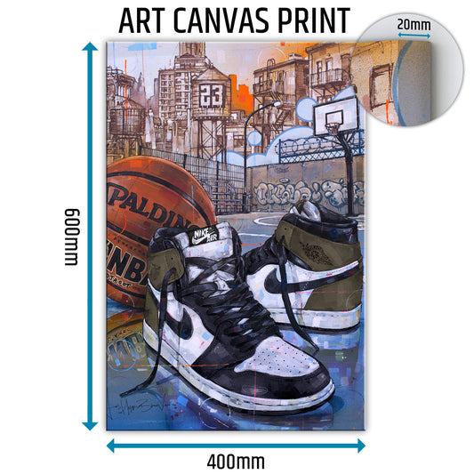 Nike Air Jordan 1 basketball dark mocha canvas 40x60 cm