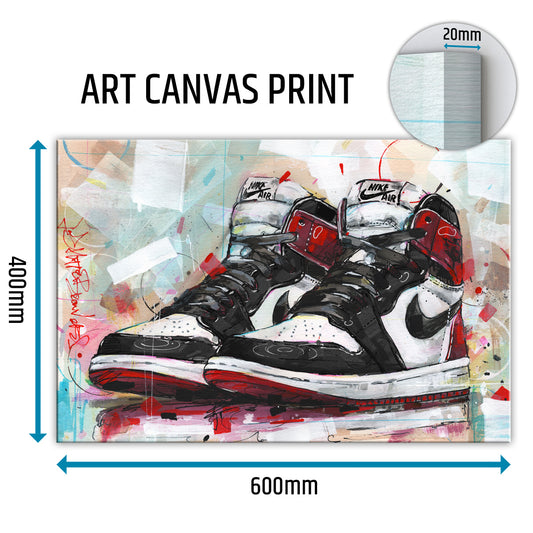 Nike Air Jordan 1 retro high black toe canvas 60x40 cm