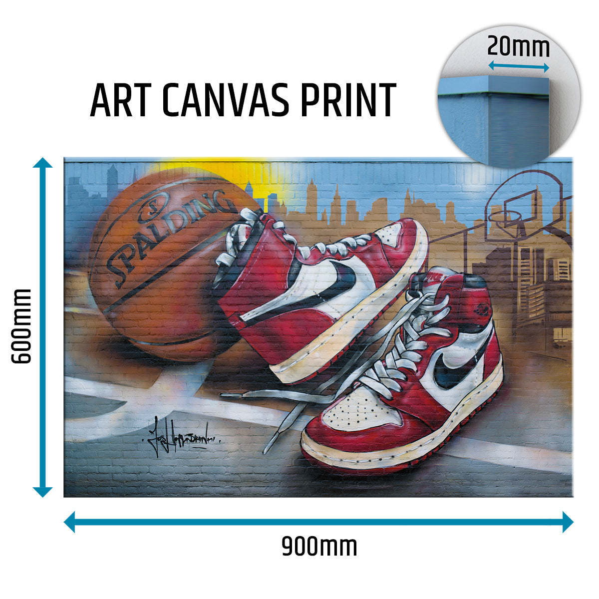 Nike Air Jordan 1 basketball graffiti Chicago lienzo