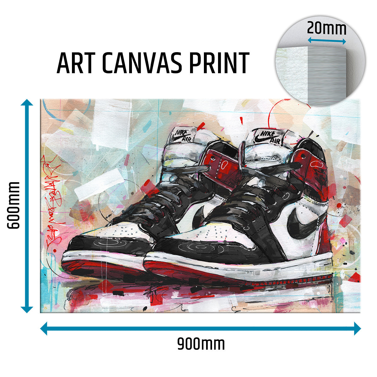 Nike Air Jordan 1 retro high black toe Leinwand
