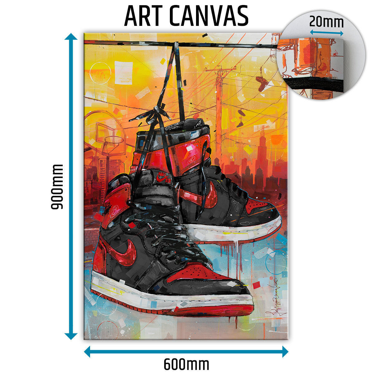 Nike Air Jordan 1 powerlines banned bred lienzo