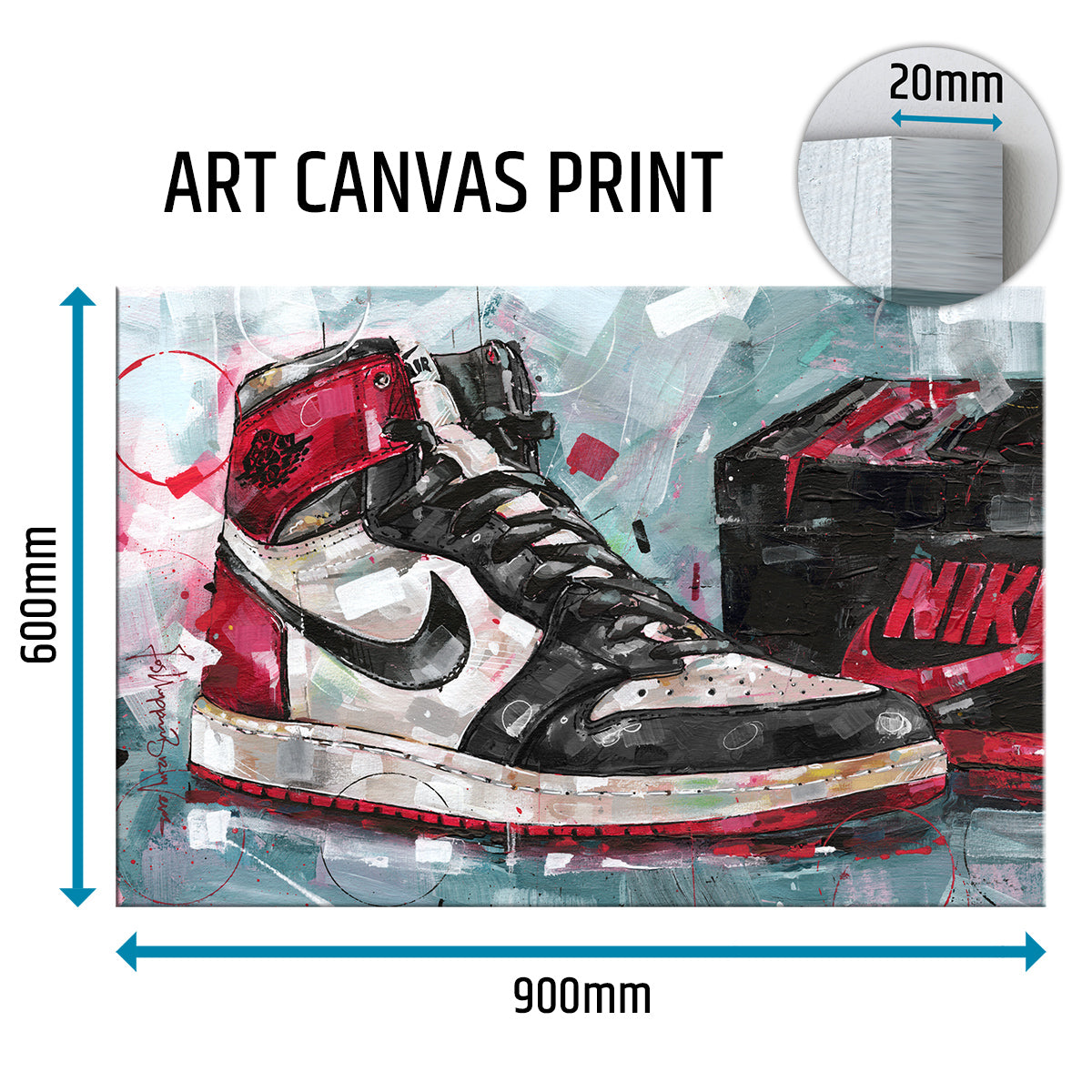 Nike Air Jordan 1 shoebox black toe lienzo