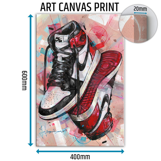 Nike Air Jordan 1 upside down black toe Leinwand 40x60 cm