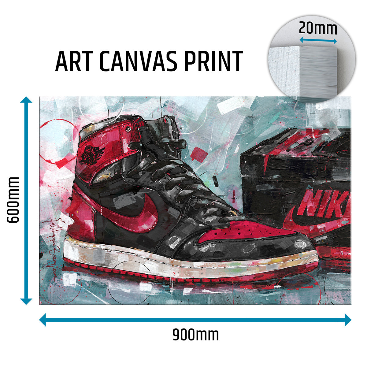 Nike Air Jordan 1 shoebox banned bred lienzo