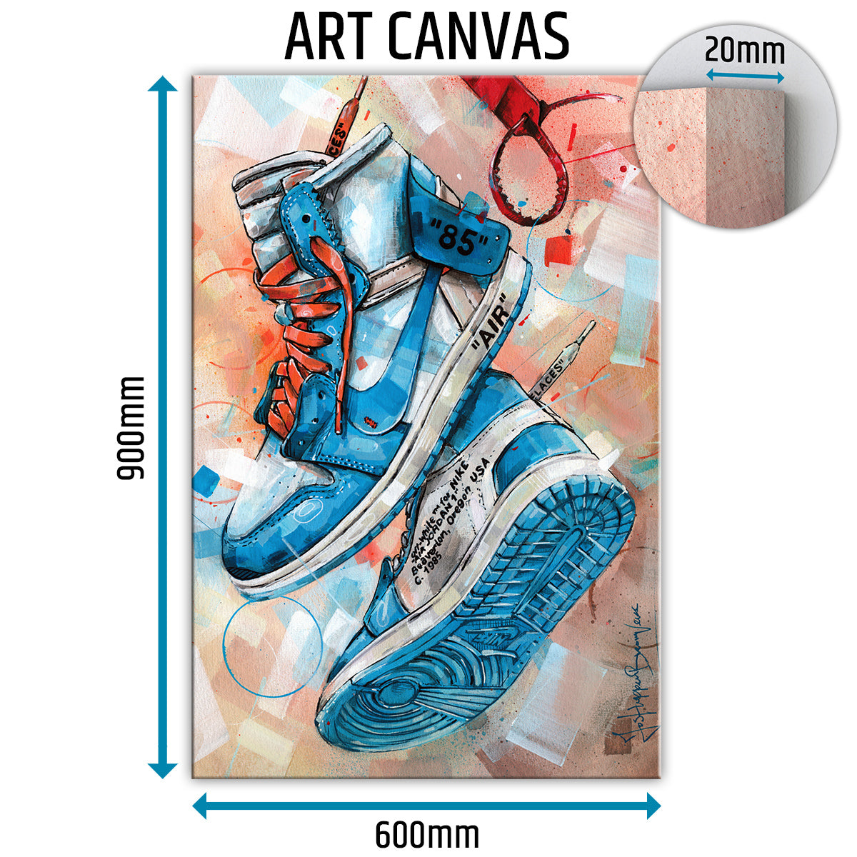 Nike Air Jordan 1 Off White university blue lienzo